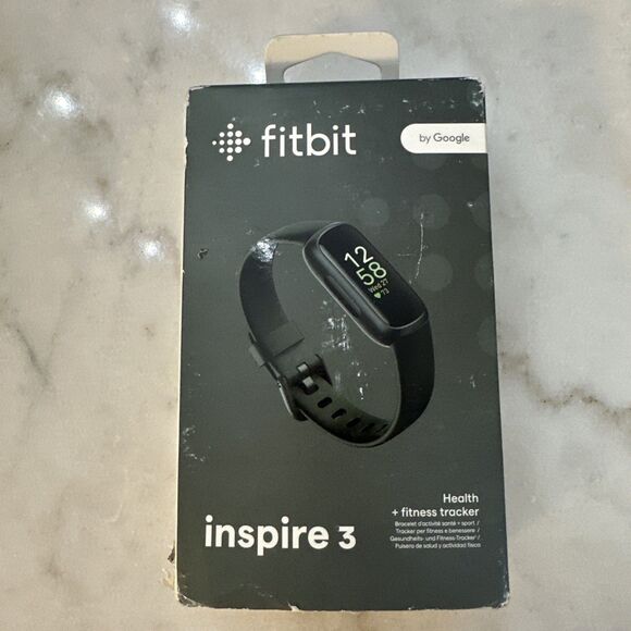 Fitbit Inspire 3 Health & Fitness Tracker with Stress Management Black Band - Picture 1 of 4